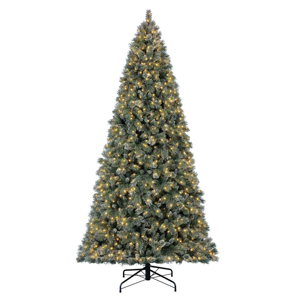 12 ft. Sparkling Amelia Pine Pre-Lit Artificial Christmas Tree with 1300 Warm White Lights | The Home Depot