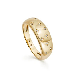 Gold Celestial Tiny Star Wide Band Ring | Astley Clarke Ltd (Global)