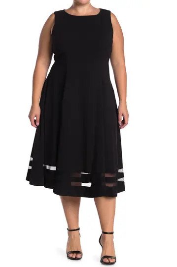 Illusion Stripe Fit & Flare Midi Dress | Nordstrom Rack