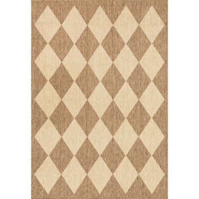 Nuloom Sabina Trellis 4x6 Indoor/Outdoor Area Rug for Living Room Patio Deck Front Porch Kitchen, Brown/Ivory | Target