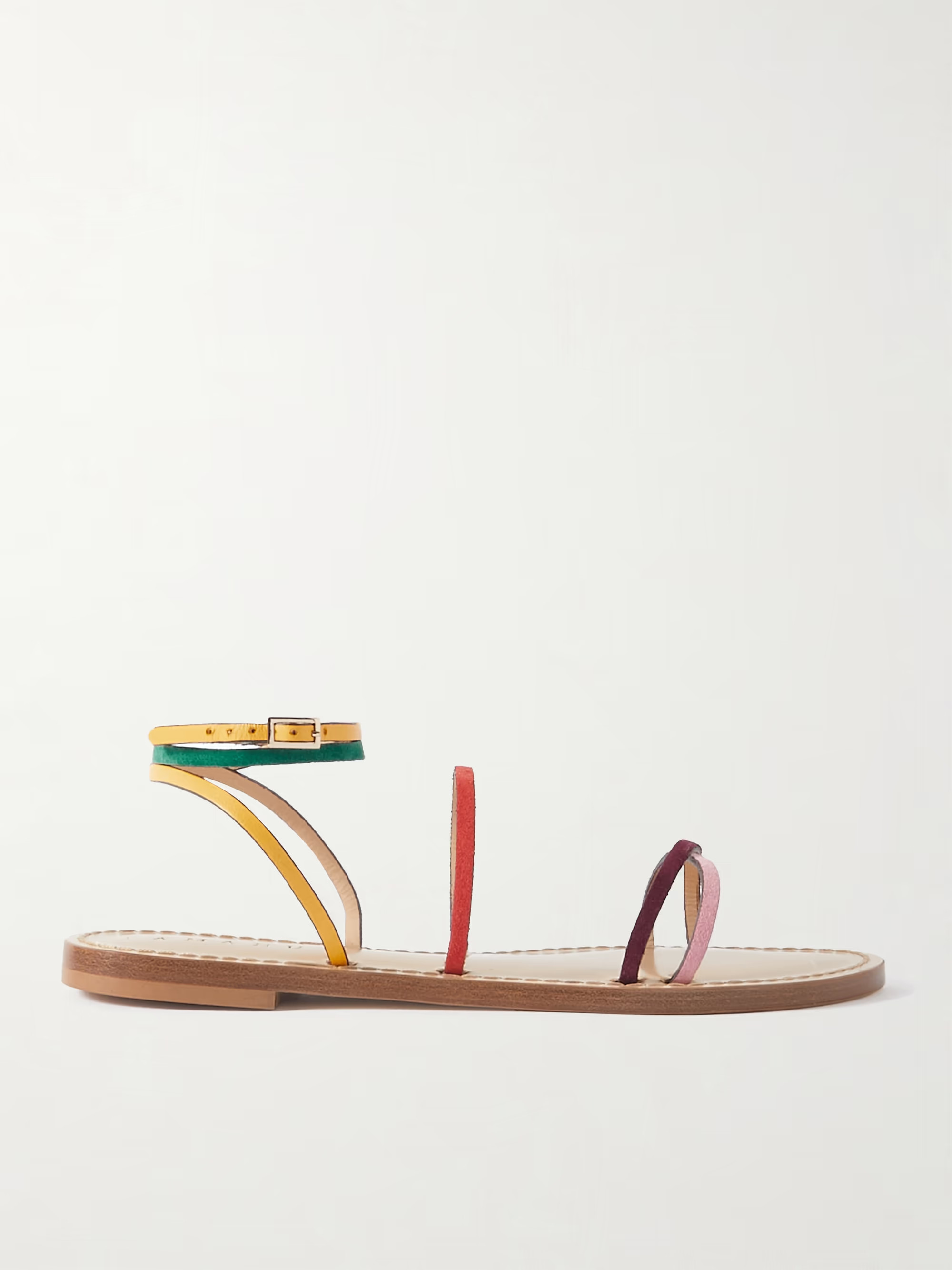 The Constantia leather-trimmed suede sandals | NET-A-PORTER (US)