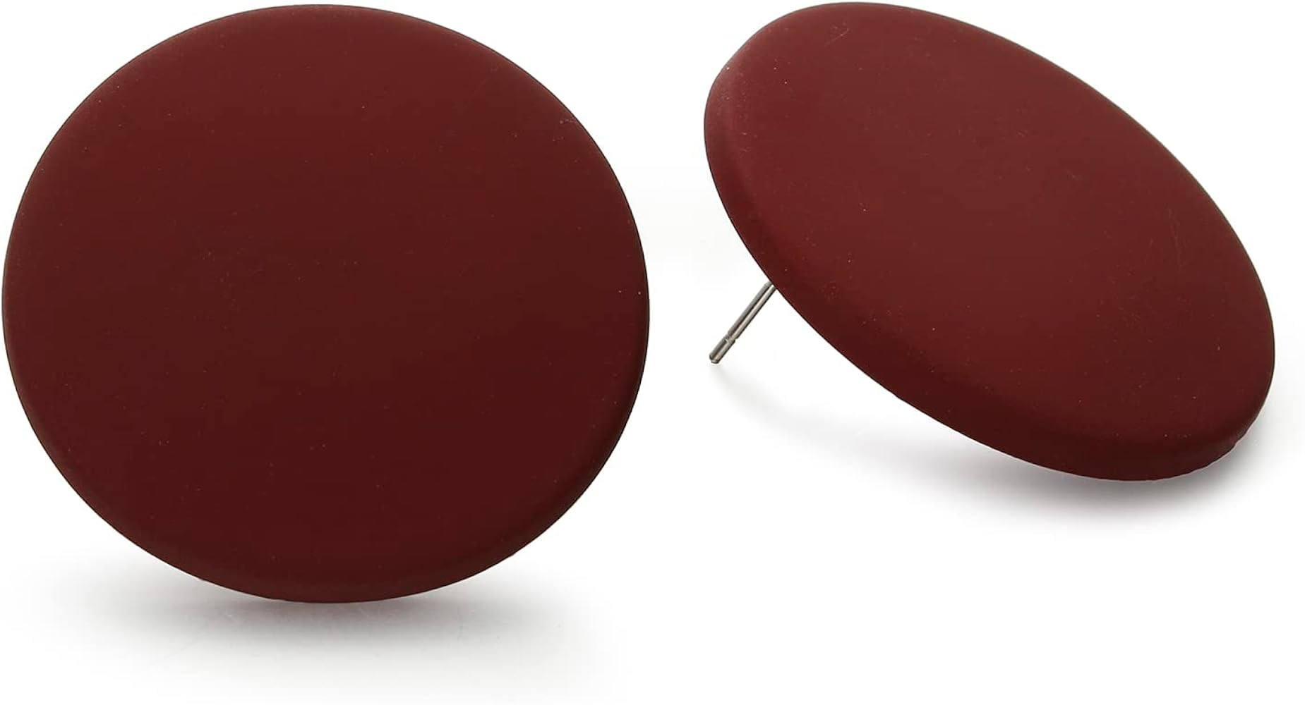 Button Earrings, Large Round Acrylic Stud Earrings for Women | Amazon (US)