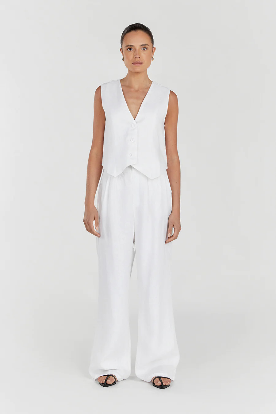 BANKS WHITE LINEN VEST | DISSH