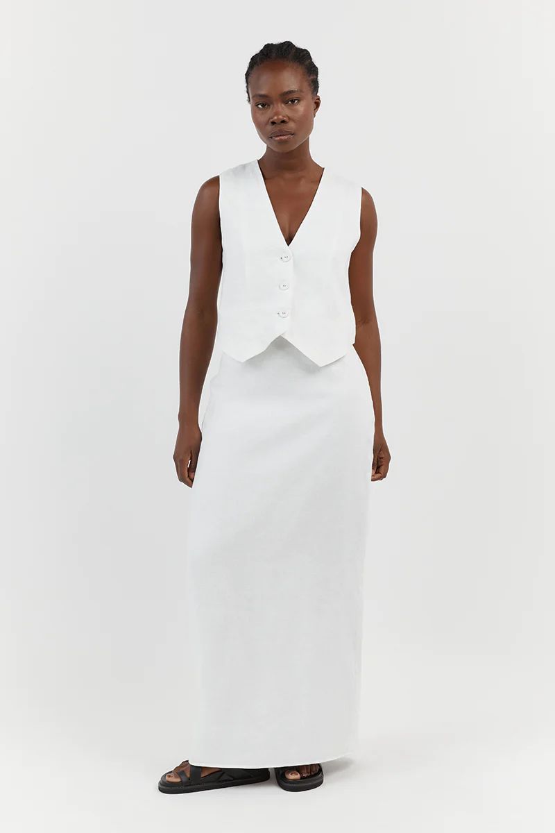 BANKS WHITE LINEN VEST | DISSH