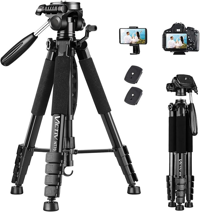 VICTIV 74” Camera Tripod, Tripod for Camera and Phone, Aluminum Professional Tripod Stand for C... | Amazon (US)