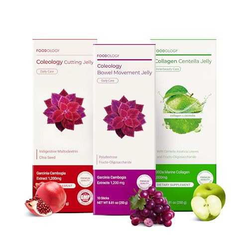 FOODOLOGY Stick Jelly Trio: Cutting Jelly & Bowel Movement Jelly & Collagen Jelly, Dietary Fiber Supplement Set, for Weight Management, Boosting Metabolism & Promoting Regularity, Travel Essential | Amazon (US)