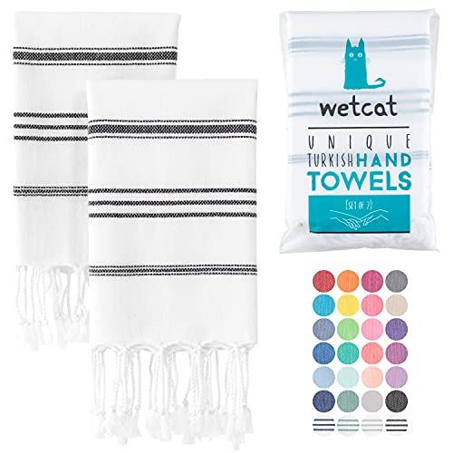 WETCAT Turkish Hand Towels with Hanging Loop (20 x 30) - Set of 2, 100% Cotton, Soft - Pre Washed... | Amazon (US)