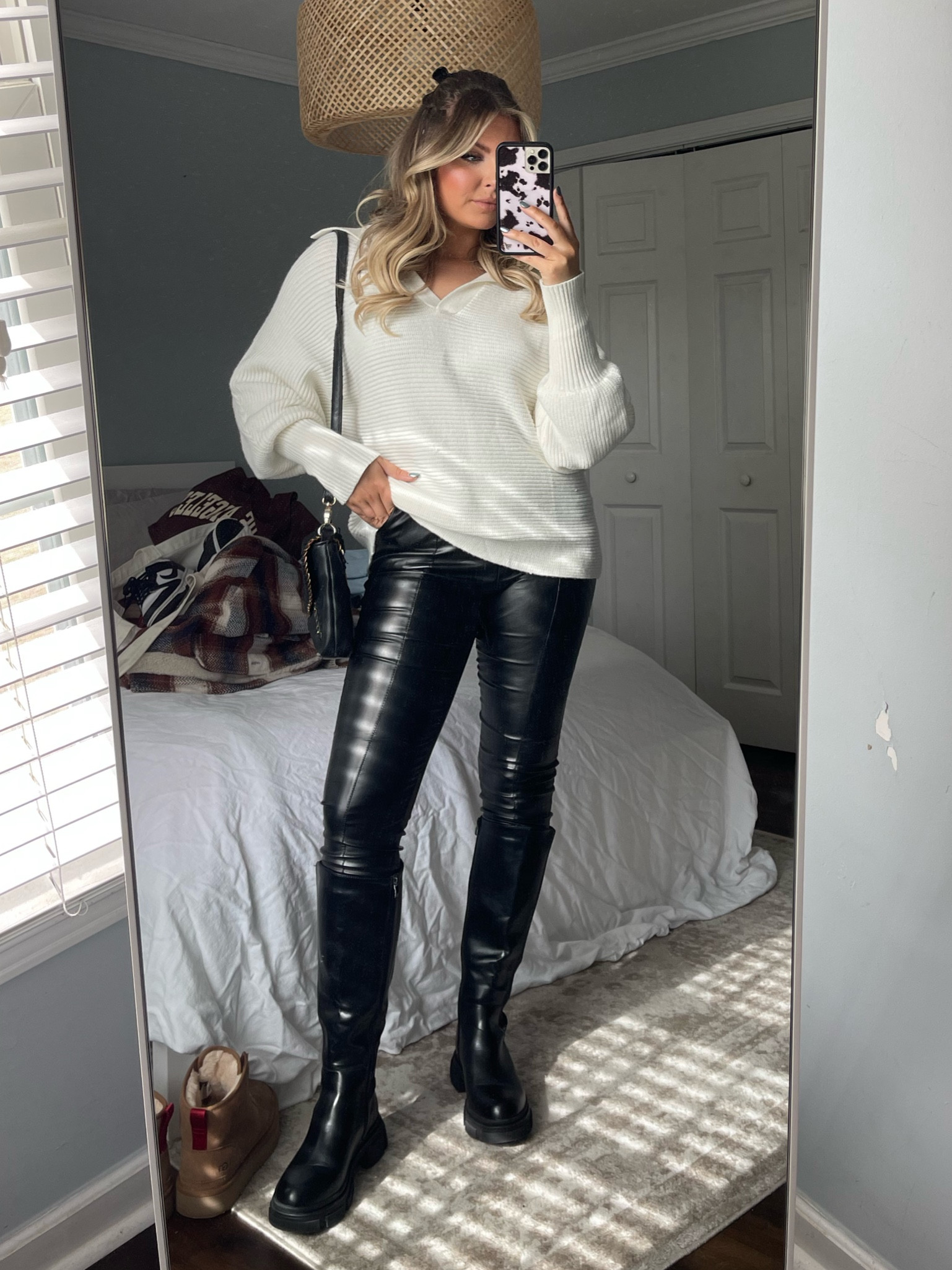 A winter/fall outfit idea featuring an Amazon sweater 