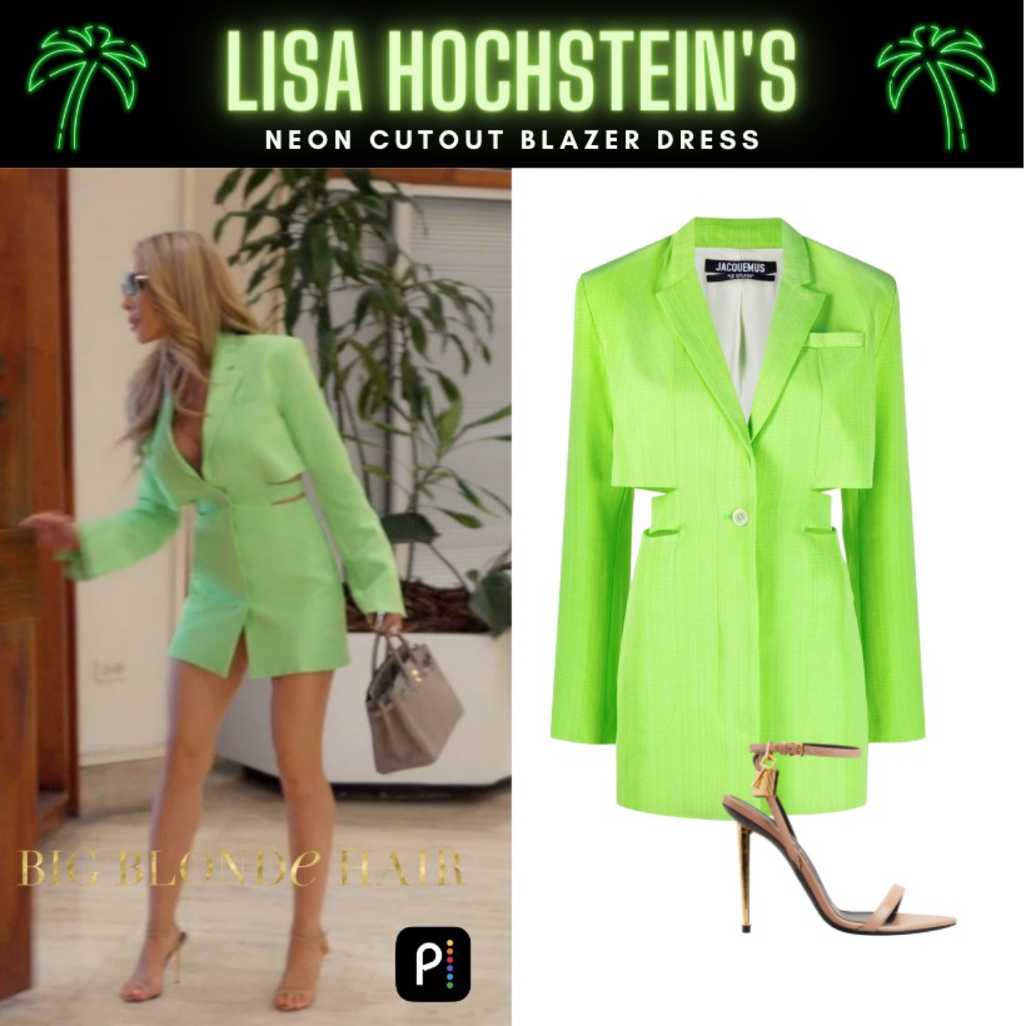 Blazer Babe // Get Details On Lisa Hochstein’s Neon Cutout Blazer Dress With The Link In Our Bio #RHOM #LisaHochstein 