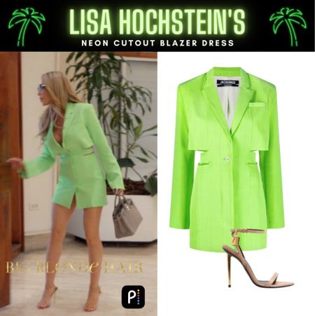 Blazer Babe // Get Details On Lisa Hochstein’s Neon Cutout Blazer Dress With The Link In Our Bio #RHOM #LisaHochstein 