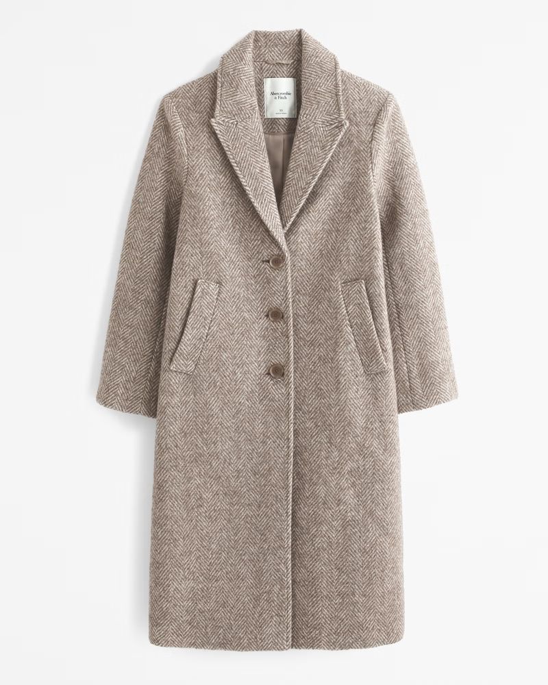 Women's Wool-Blend Tailored Topcoat | Women's Coats & Jackets | Abercrombie.com | Abercrombie & Fitch (US)