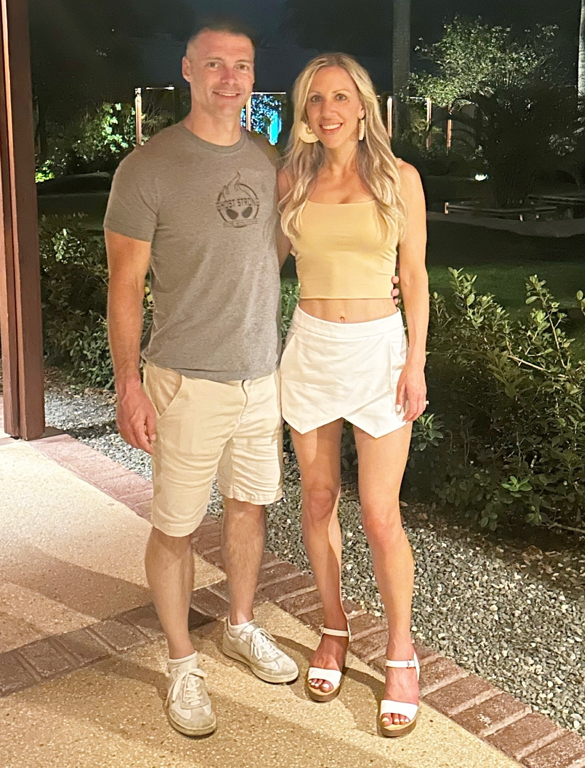 First night in the Dominican- wearing a white skort and skims dupe crop tank top with white wedges and fringe earrings 
#vacationoutfit #skort #amazonfashion  #datenightoutfit 

#LTKsalealert #LTKstyletip #LTKtravel