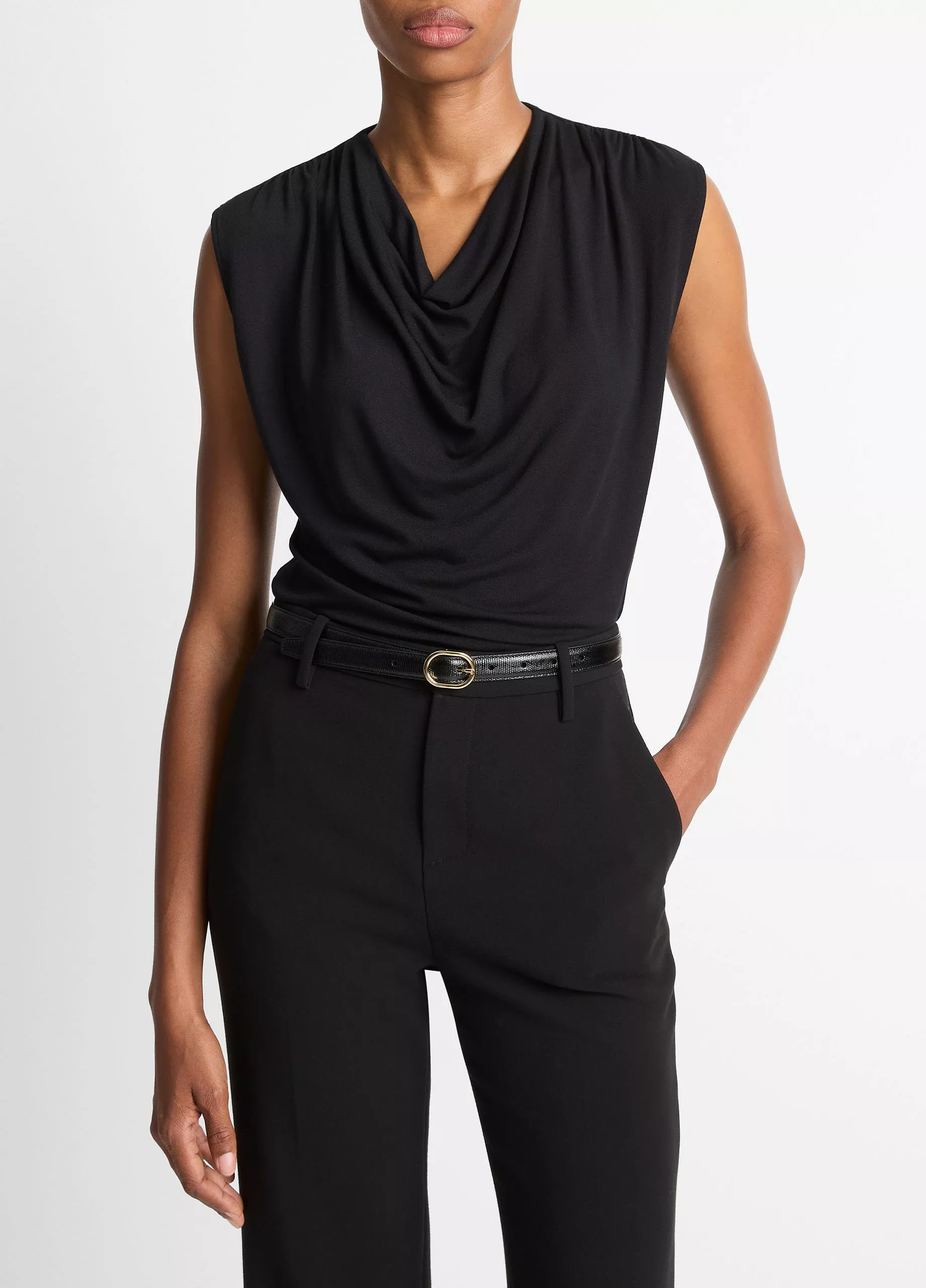 Jersey Draped Cowl-Neck Top | Vince LLC