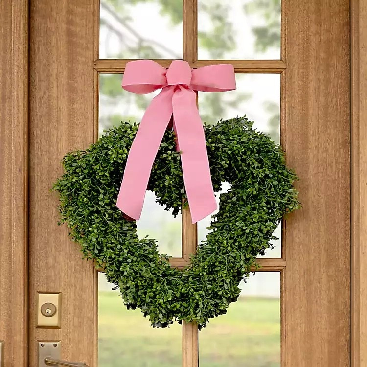 This Pink Bow Heart Shaped Boxwood Wreath will add a simply lovely charm to your front door. While it's perfect for Valentine's Day, this adorable wreath will steal the hearts of all your guests no matter the season!

#LTKHome #LTKValentine #LTKSeasonal