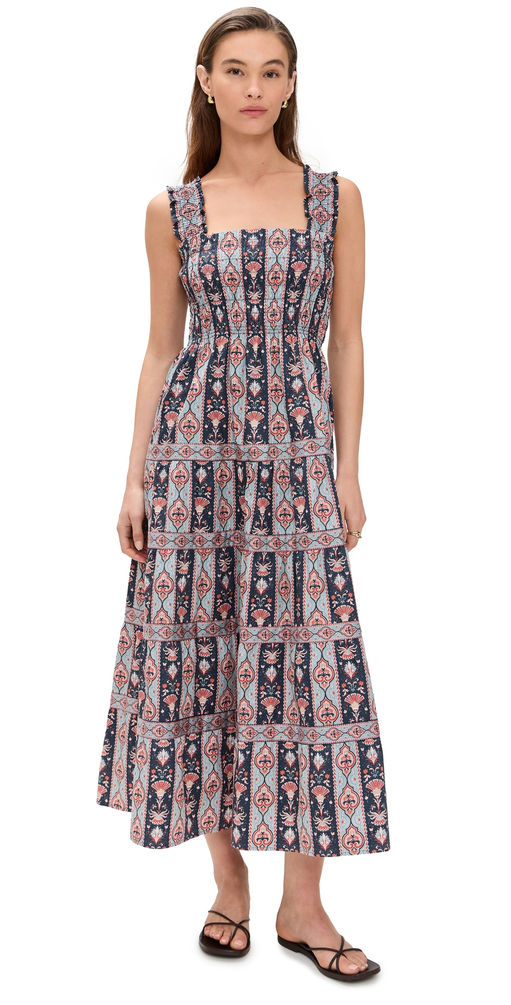 Hill House Home The Kimmy Maxi Nap Dress Emma Stripe/Navy Multi XXL | Shopbop