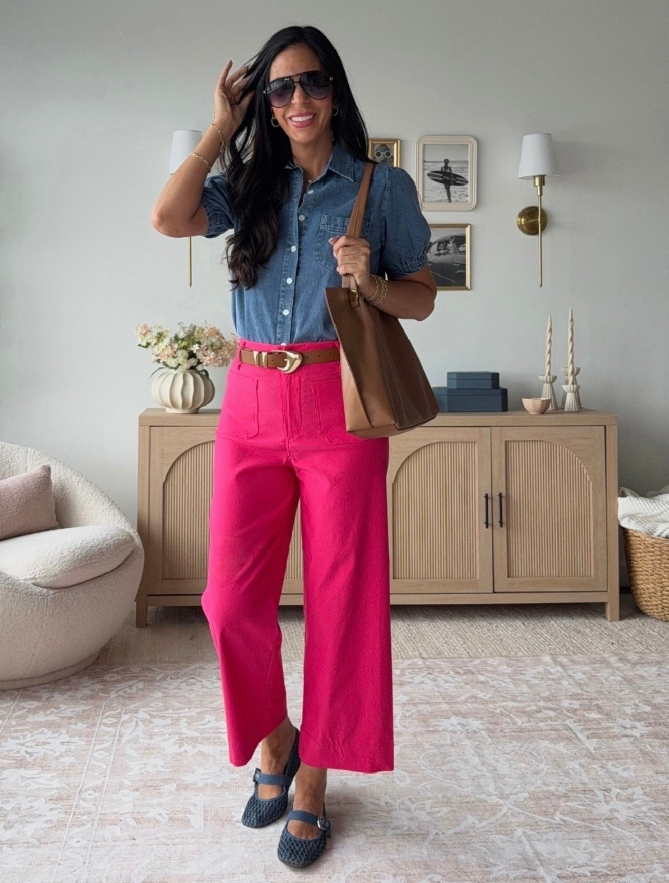 The best Anthro Colette look for less pants 
Size 27 and tts 
Denim top- small 
The perfect teacher look and also great for everyday 

#LTKU #LTKFindsUnder50 #LTKWorkwear