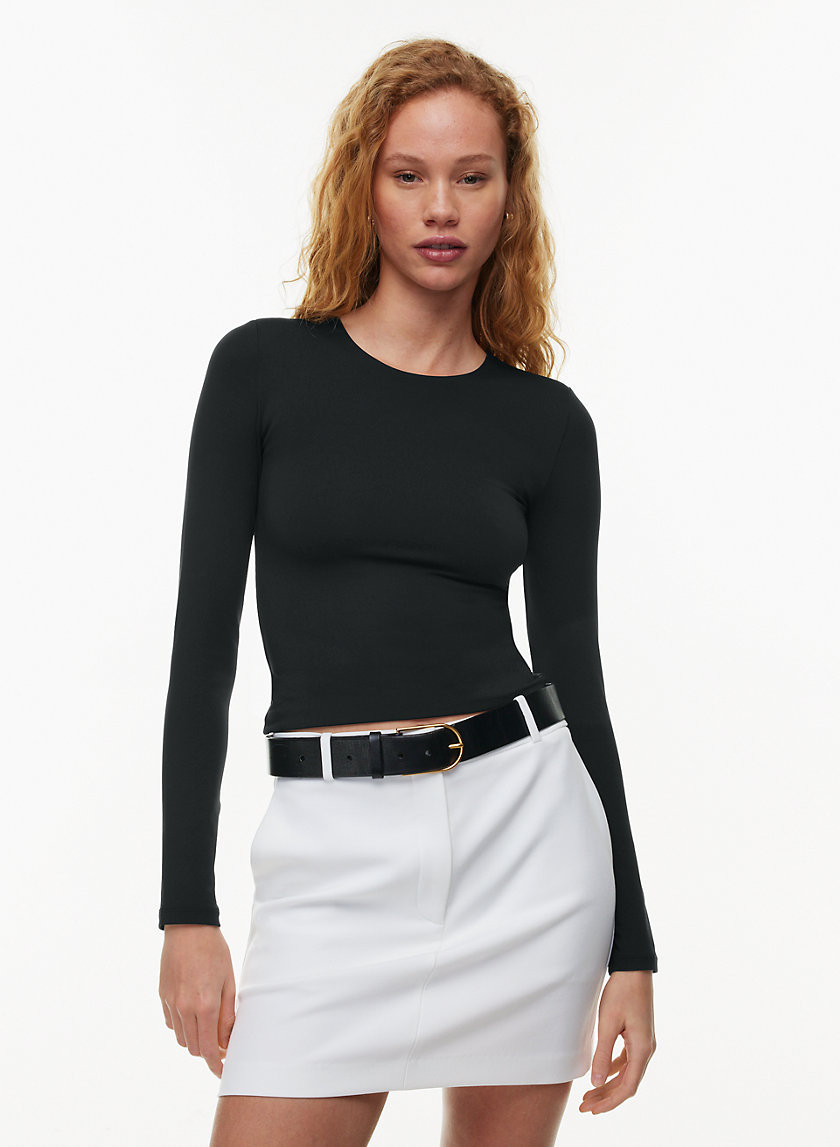 Contour Crew Longsleeve Top in Black size Large | Aritzia