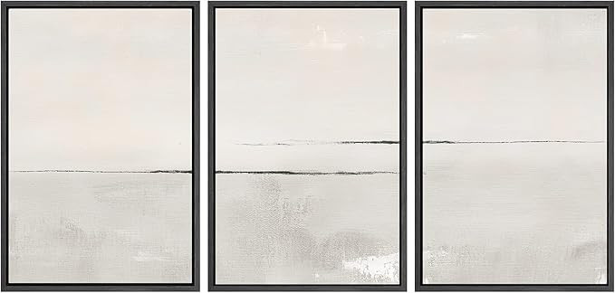 SIGNWIN Framed Canvas Print Wall Art Set Gray Duotone Pastel Watercolor Landscape Shapes Abstract... | Amazon (US)