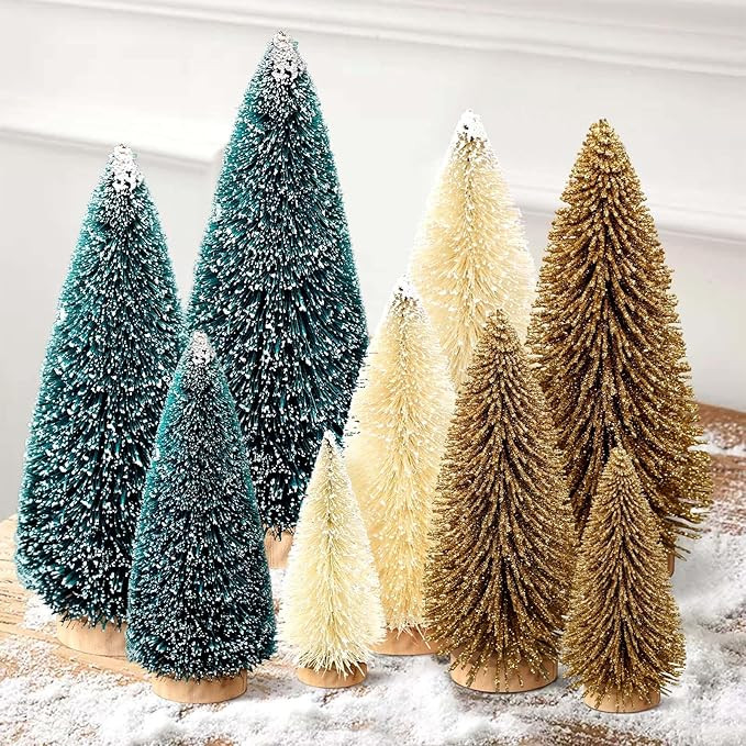 9Pcs Mini Christmas Trees Christmas Decor Artificial Christmas Decorations with 4 Sizes, Christma... | Amazon (US)