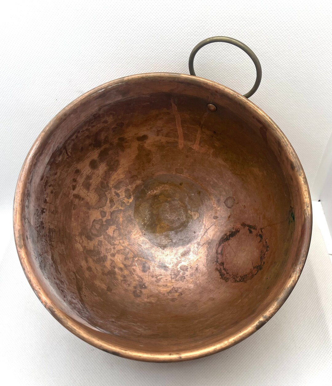 Vintage Copper Mixing Bowl Round Bottom Rolled Edge With Thumb Ring 7.5 X 4 - Etsy | Etsy (US)