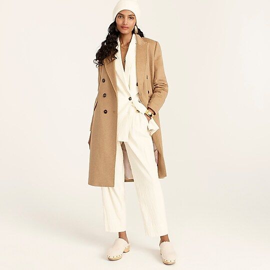 Petite Double-breasted topcoat in Italian wool-cashmere | J. Crew US