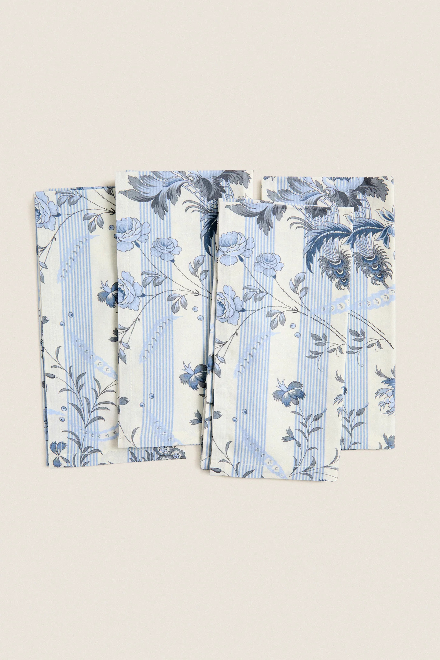 Dusty Blue Powder Room Chintz Printed Napkins Set of 4 | Tuckernuck (US)