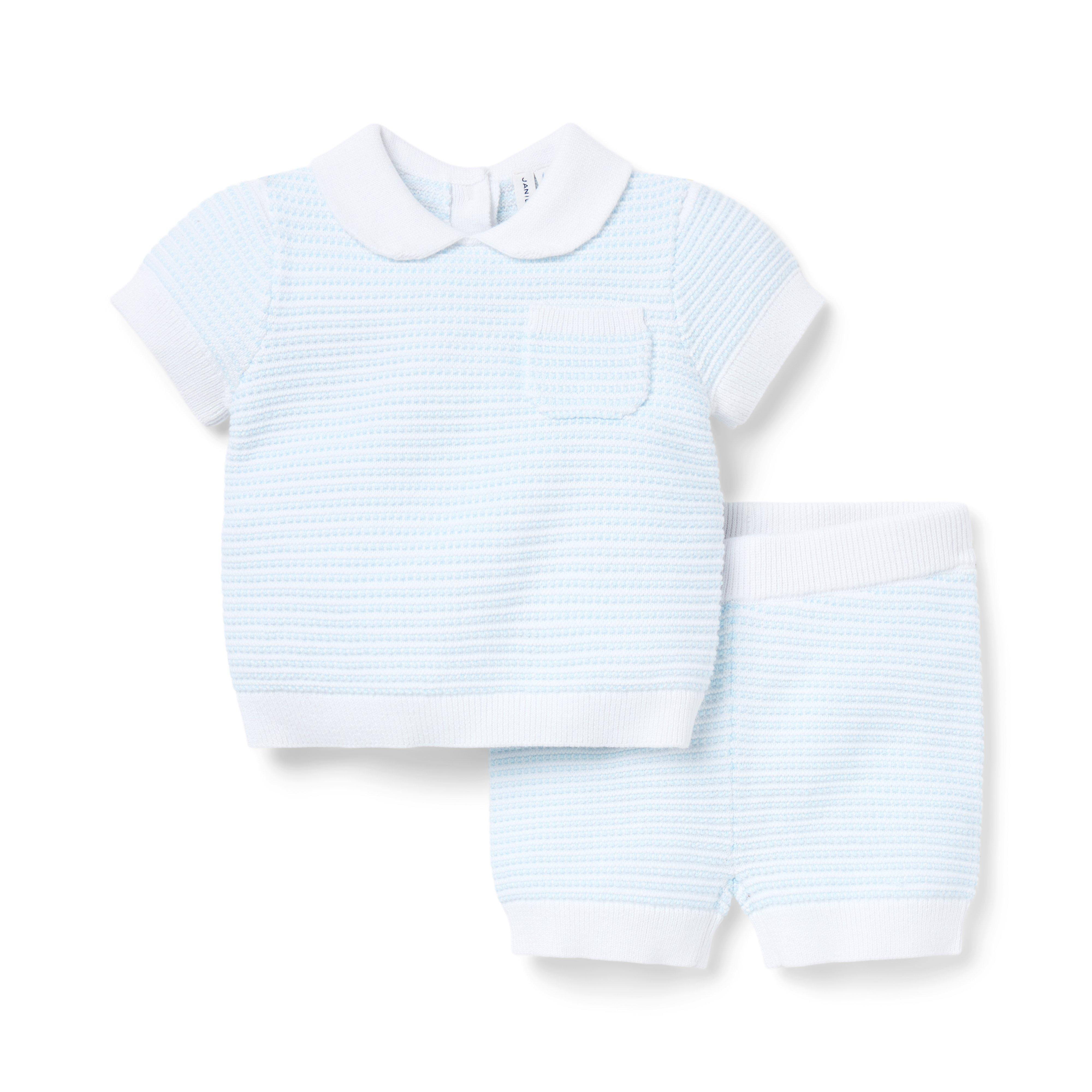 Janie and Jack | Baby Textured Striped Matching Set - Blue / 18-24m | Janie and Jack
