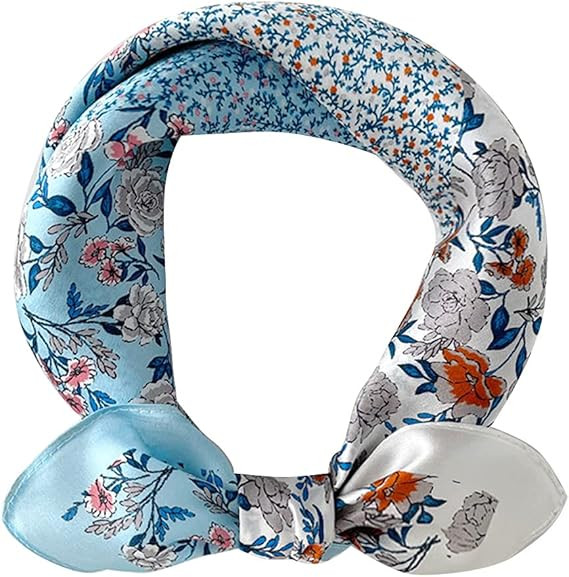 MEISEE Mulberry Silk Scarfs Women Small Square Scarf 21" x 21" Breathable Lightweight Neckerchief... | Amazon (US)