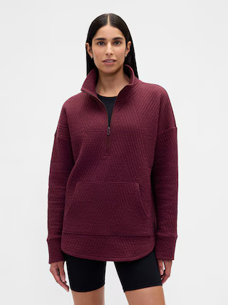 GapFit Quilted Jacquard Half-Zip Pullover | Gap (US)