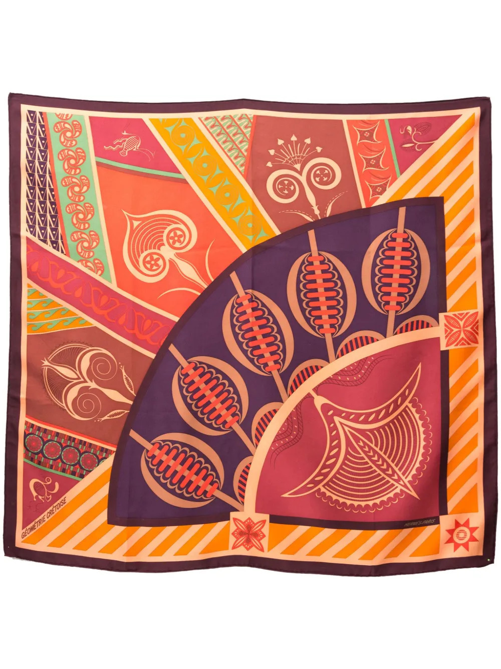Hermès Pre-Owned 2012 Géometrie Crétoise scarf - Orange | Farfetch Global