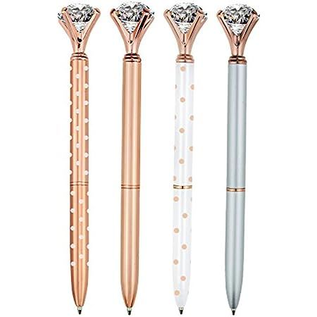 3 PCS Bling Big Crystal Diamond Ballpoint Pen Metal Ballpoint Pens for Office Supplies Gift, Rose... | Amazon (US)
