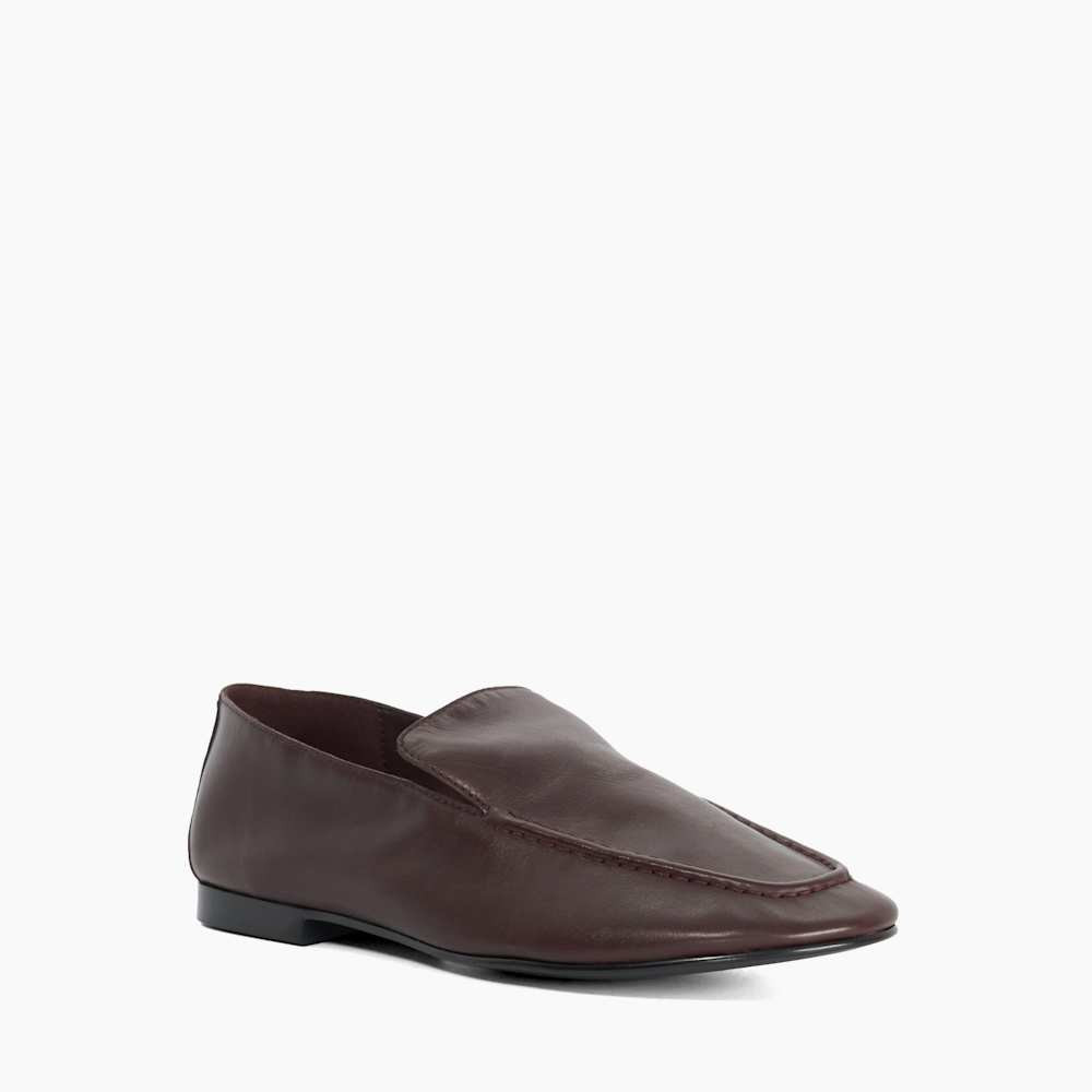Gurl - Burgundy Leather Slip-On Loafers | Dune (EU)