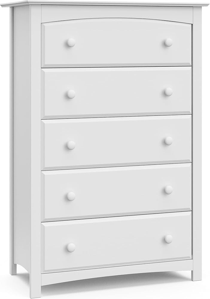 Storkcraft Kenton 5 Drawer Dresser (White) for Kids Bedroom, Nursery Dresser Organizer, Chest of ... | Amazon (US)