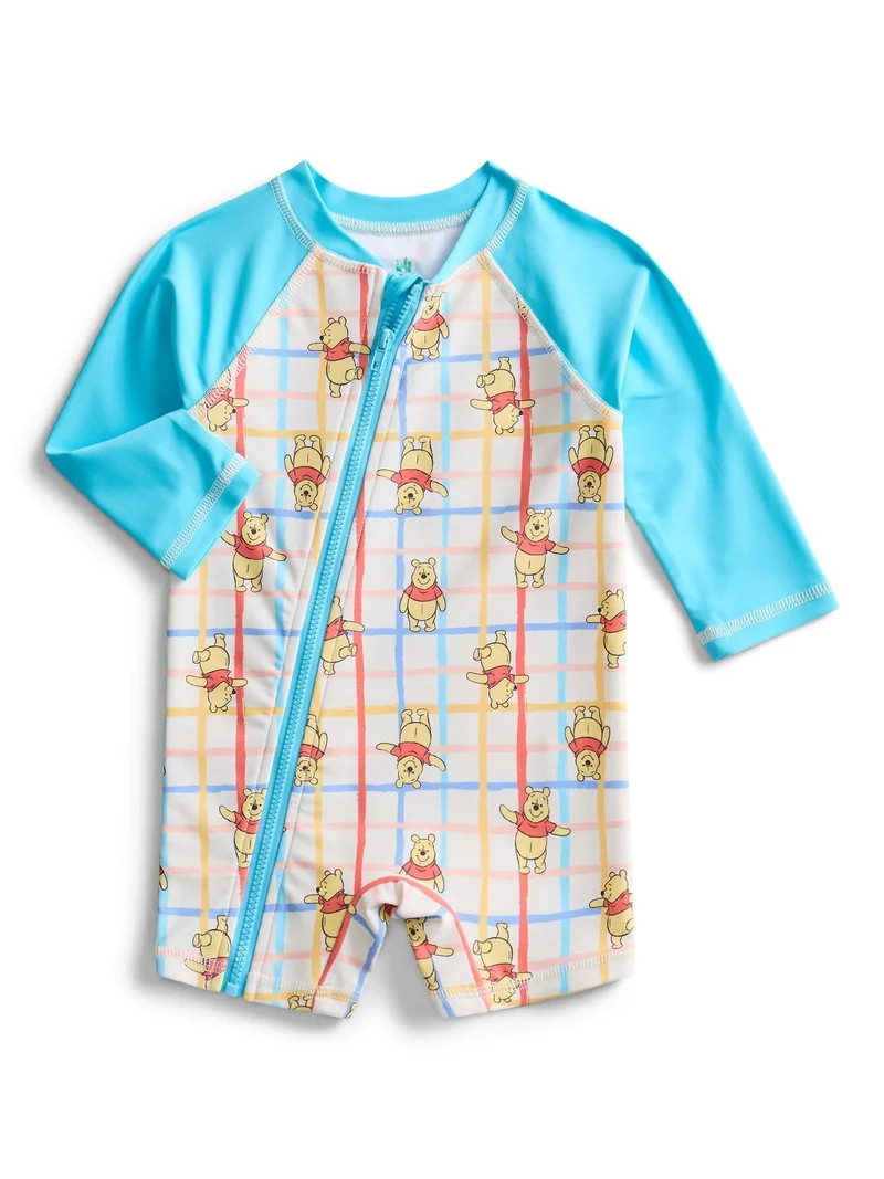 Winnie the Pooh Baby Boys One Piece Rashguard Swimsuit with UPF 50, Sizes 0M-12M | Walmart (US)