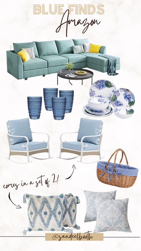 💙 Amazon Weekend Finds : Blue Home 💙

Living room refresh, outdoor decor, patio furniture, rocking chairs, hydrangea dishes, blue highball glasses, blue and white throw pillows, blue gingham basket, blue sectional, entertaining home finds, spring home refresh, 

#LTKhome #LTKunder100 #LTKFind