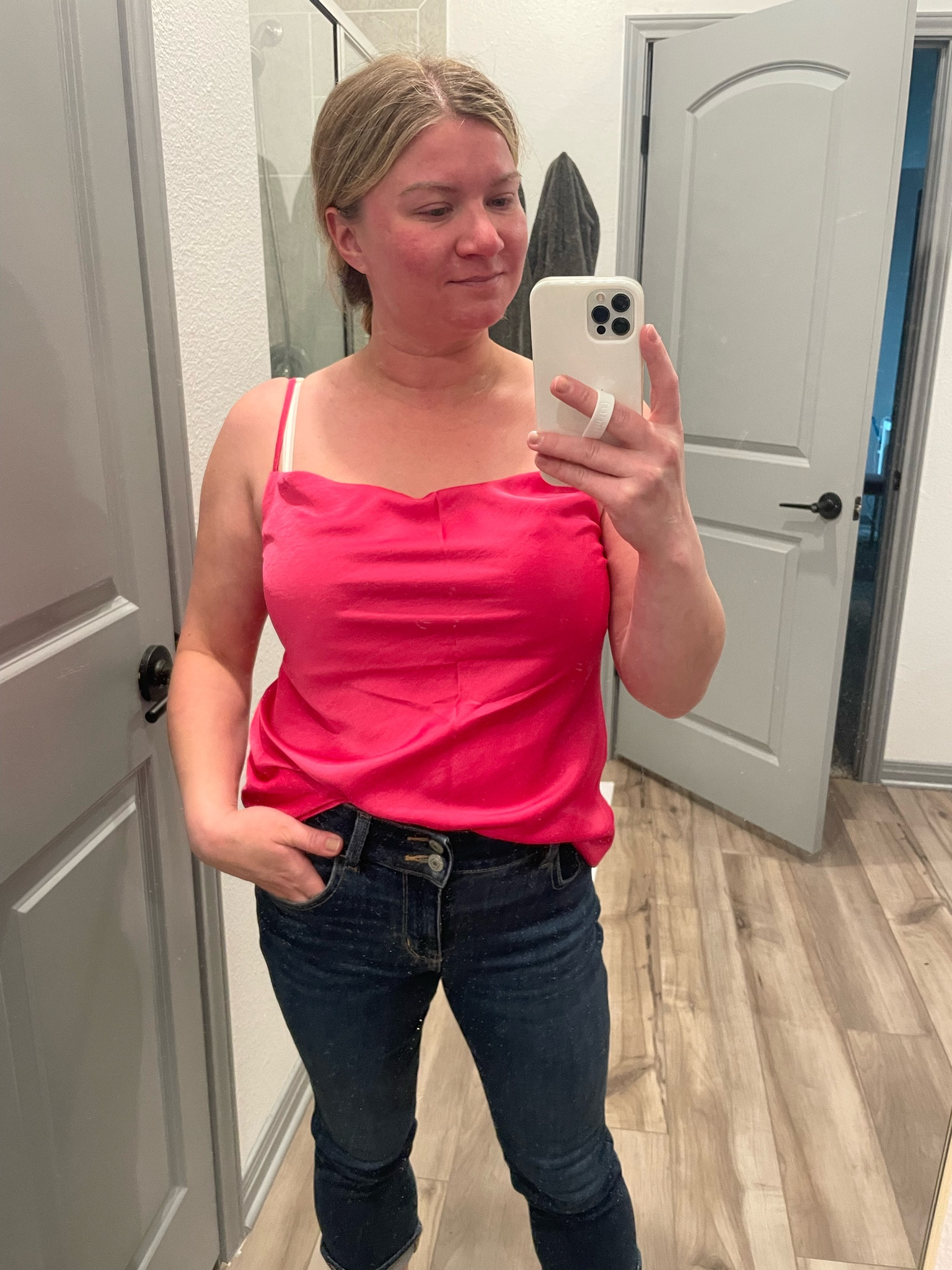 Loft silky pink cami and ae jeans

#LTKstyletip #LTKFind #LTKunder100