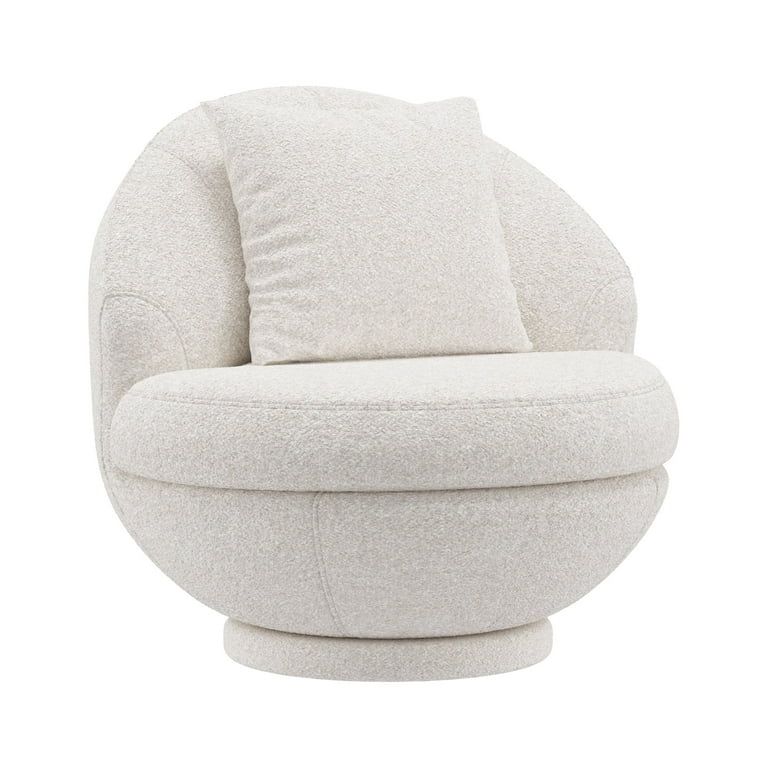 Hillsdale Boulder Upholstered Swivel Storage Chair, Ash White | Walmart (US)