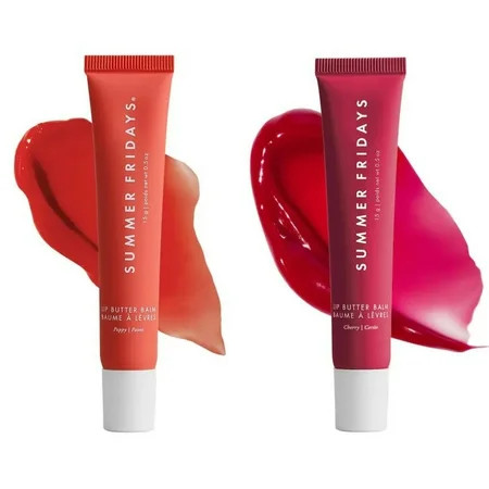 Summer Fridays 2PCS Lip Butter Balm - POPPY+CHERRY | Walmart (US)