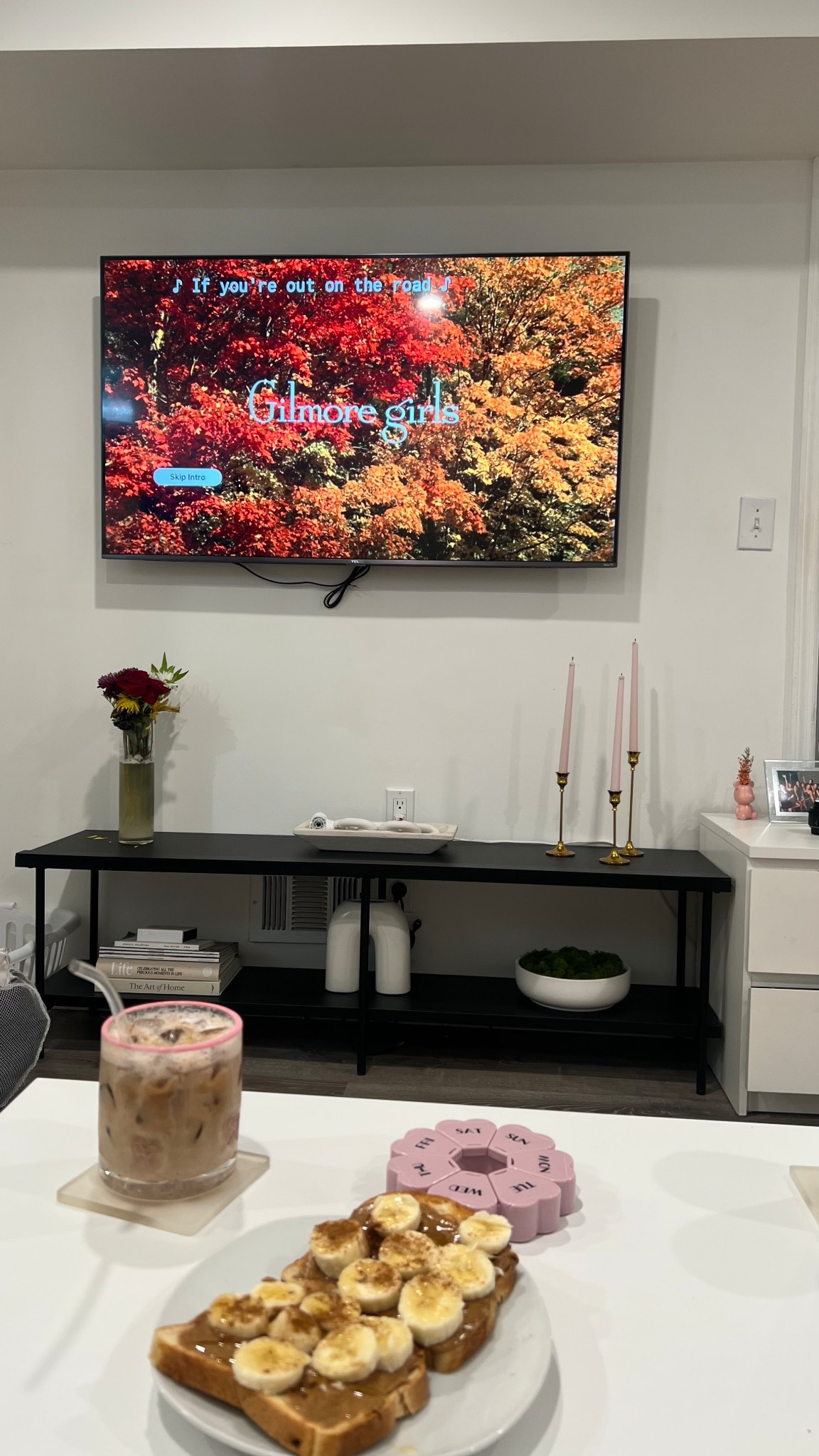 Morning setup 🤎
I havent put up my fall decor yet because im brainstorming some ideas for fall but I love my little tv stand + coffee table 

#LTKStyleTip #LTKFindsUnder100 #LTKHome