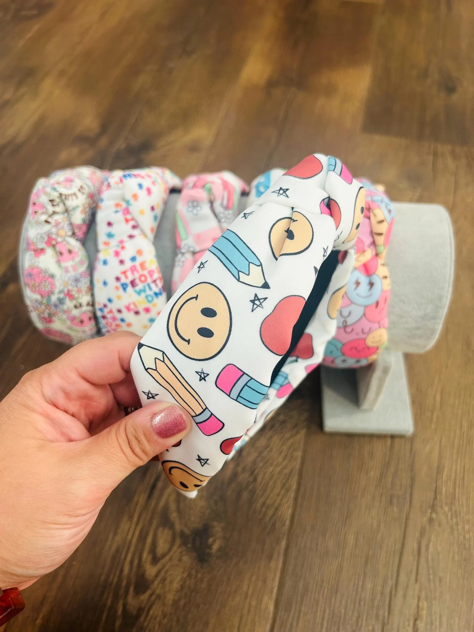 Smiles and Pencil Teacher Top Knot Knotted Headband Gift for Her Knot Headband Womens Headband - ... | Etsy (US)