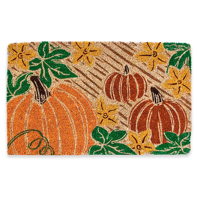 Entryways Pumpkin Patch 18" x 30" Multicolor Coir Door Mat | Bed Bath & Beyond