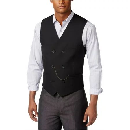 Independence Day Mens Double-Breasted Three Button Vest Black Medium | Walmart (US)