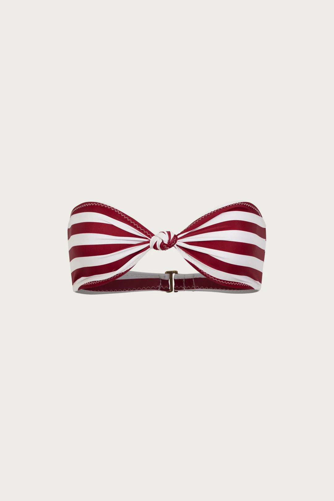 Knotted Bandeau Top (Burgundy Stripe) | SAME