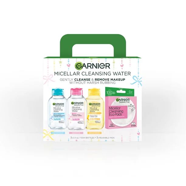 Garnier Skin Active Micellar Cleansing Water All-in-1 Kit with Eco Pads, 6 Pieces - Walmart.com | Walmart (US)