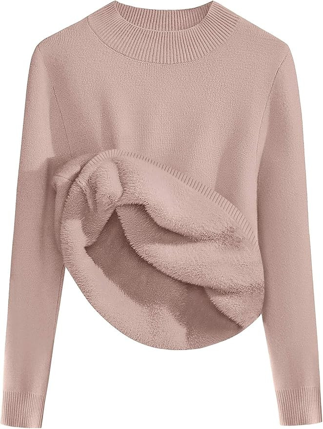 Zeagoo Women's Fleece Sherpa Lined Sweater Mock Neck Long Sleeve Thermal Shirt 2025 Fall Winter F... | Amazon (US)