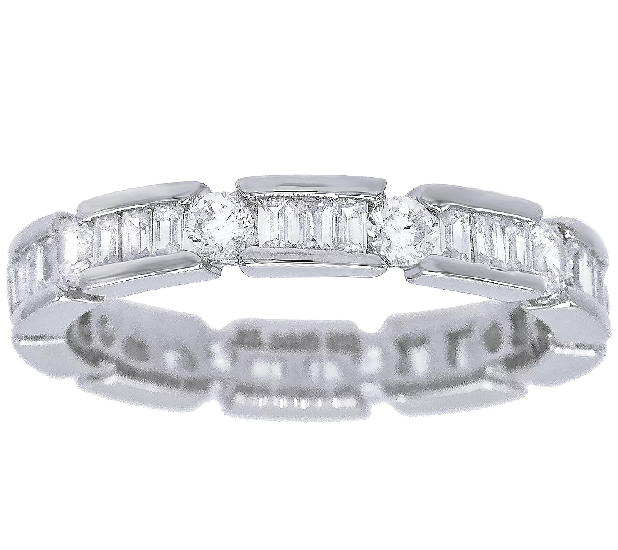 Diamonique 1.00 cttw Eternity Band Ring, Sterli ng Silver | QVC