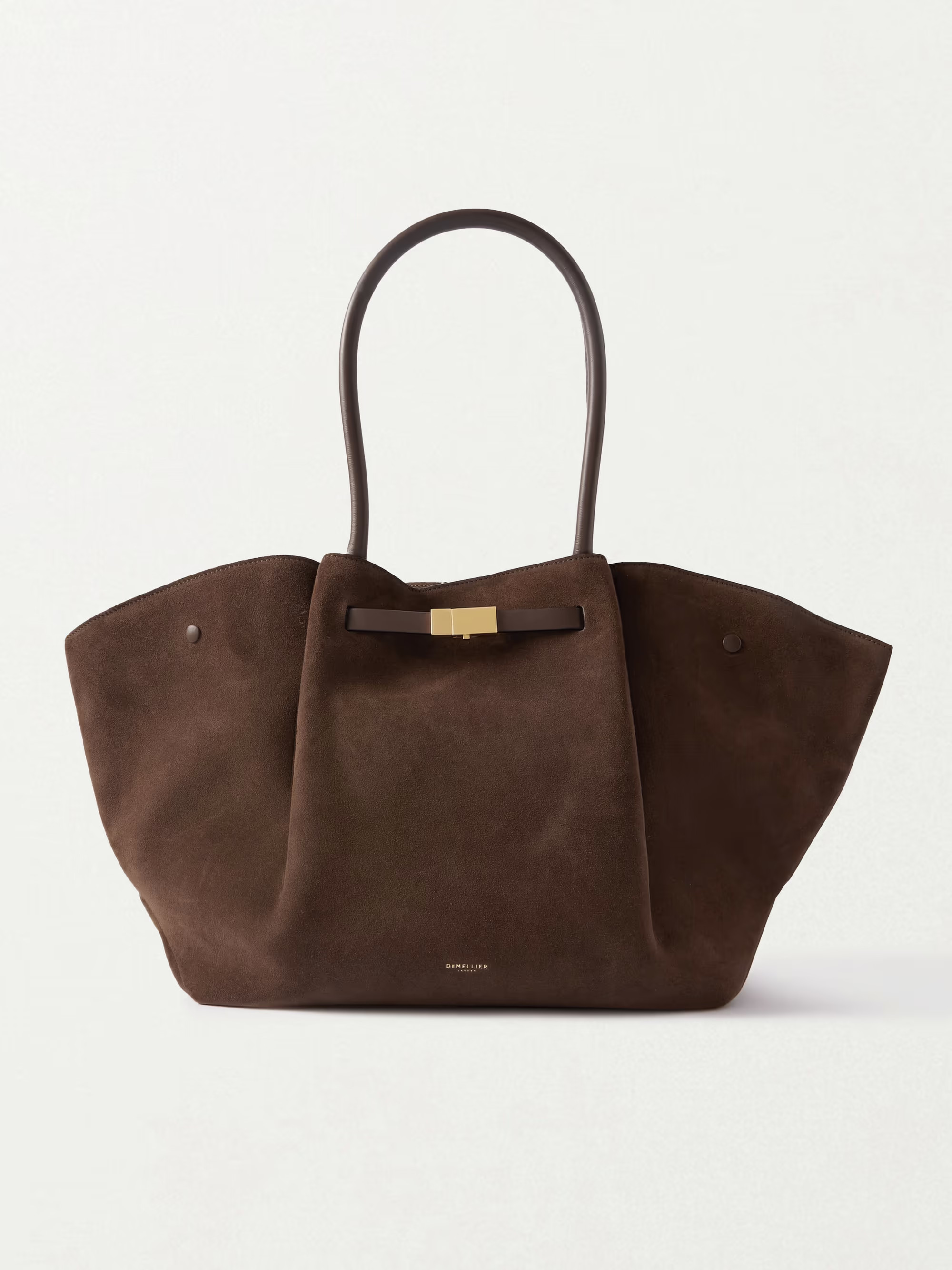 New York leather-trimmed suede tote | NET-A-PORTER (US)