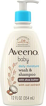 Aveeno Baby Daily Moisturizing 2-in-1 Wash & Shampoo, Baby Body Wash & Shampoo with Shea Butter &... | Amazon (US)