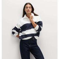 M&S Cotton Rich Striped Rugby Sweatshirt Navy Mix | Marks & Spencer (UK)