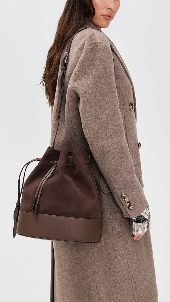 Extra Large Drawstring Bucket Bag In Suede | Shopbop